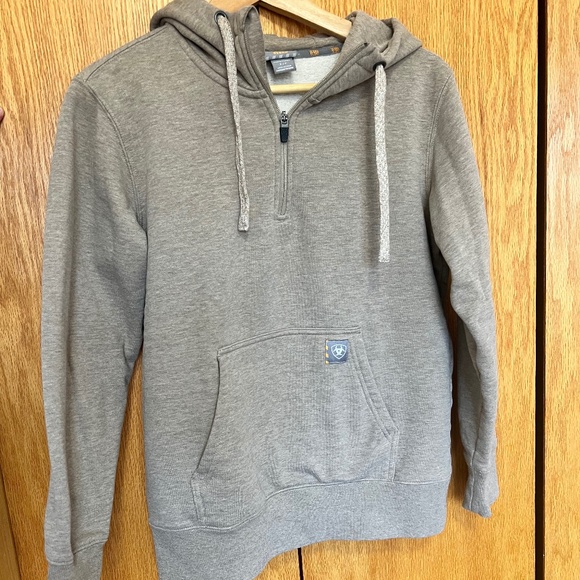 Ariat Rebar Woman’s 1/4 zip Sweatshirt- Oatmeal - Picture 4 of 5